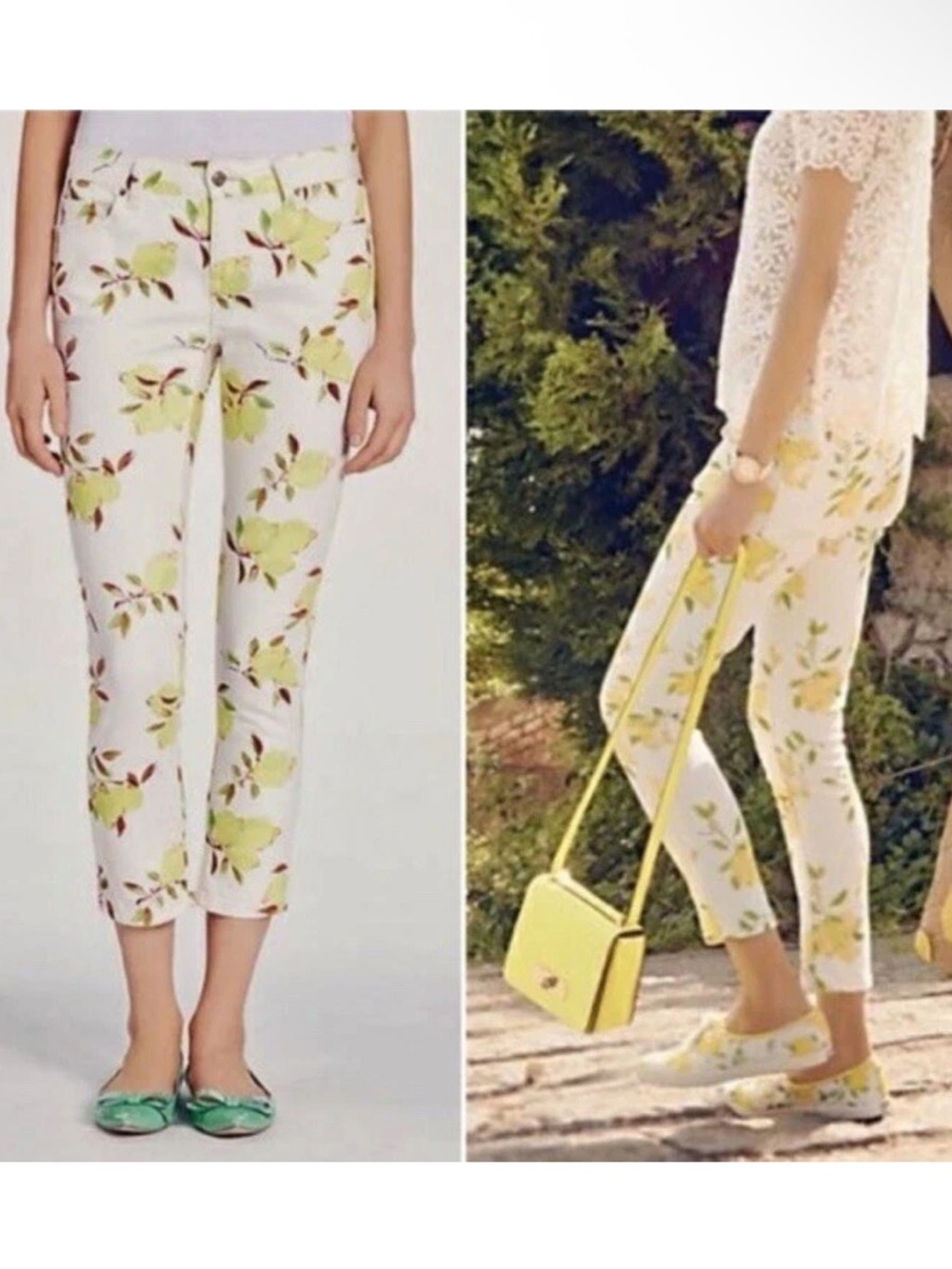 Kate Spade Women's 32 Broome Street Lemon Print Skinny Ankle Jean